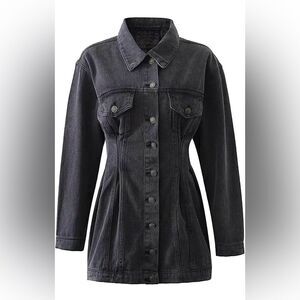 ASOS Charcoal Button-Up Denim mini dress, US6